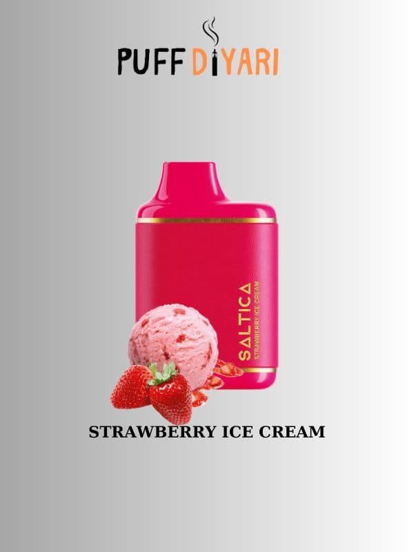 SALTICA LEATHER 6000 PUFF DISPOSABLE VAPE BAR STRAWBERRY ICE CREAM